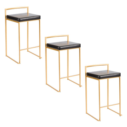 Fuji - Contemporary / Glam Design Counter Stool (Set of 2) Lumi Source