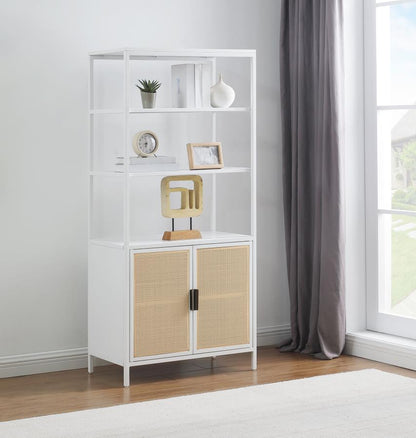 Amherst - 3-Shelf Radio Weave Cane Metal Accent Cabinet Coaster Fine Furniture