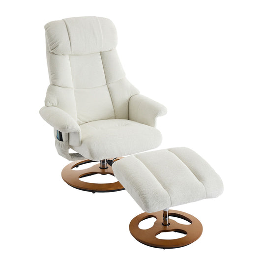 Ergonomic Recliner Chair With Ottoman, Modern 360° Swivel With Footstool Home Essentials