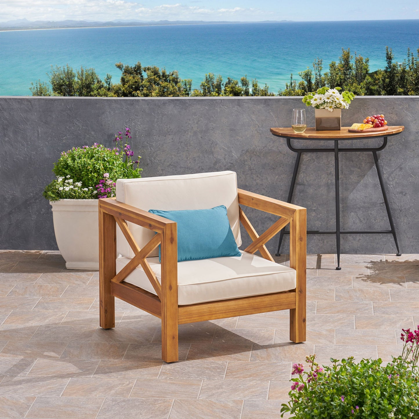 Brava - Mid - Century Modern Club Chair With Water Resistant Cushions Noble House