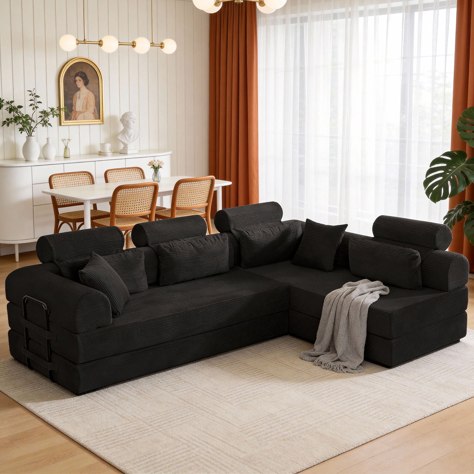 Modern L-Shape Modular Sectional Sofa, Compressed Design Home Essentials