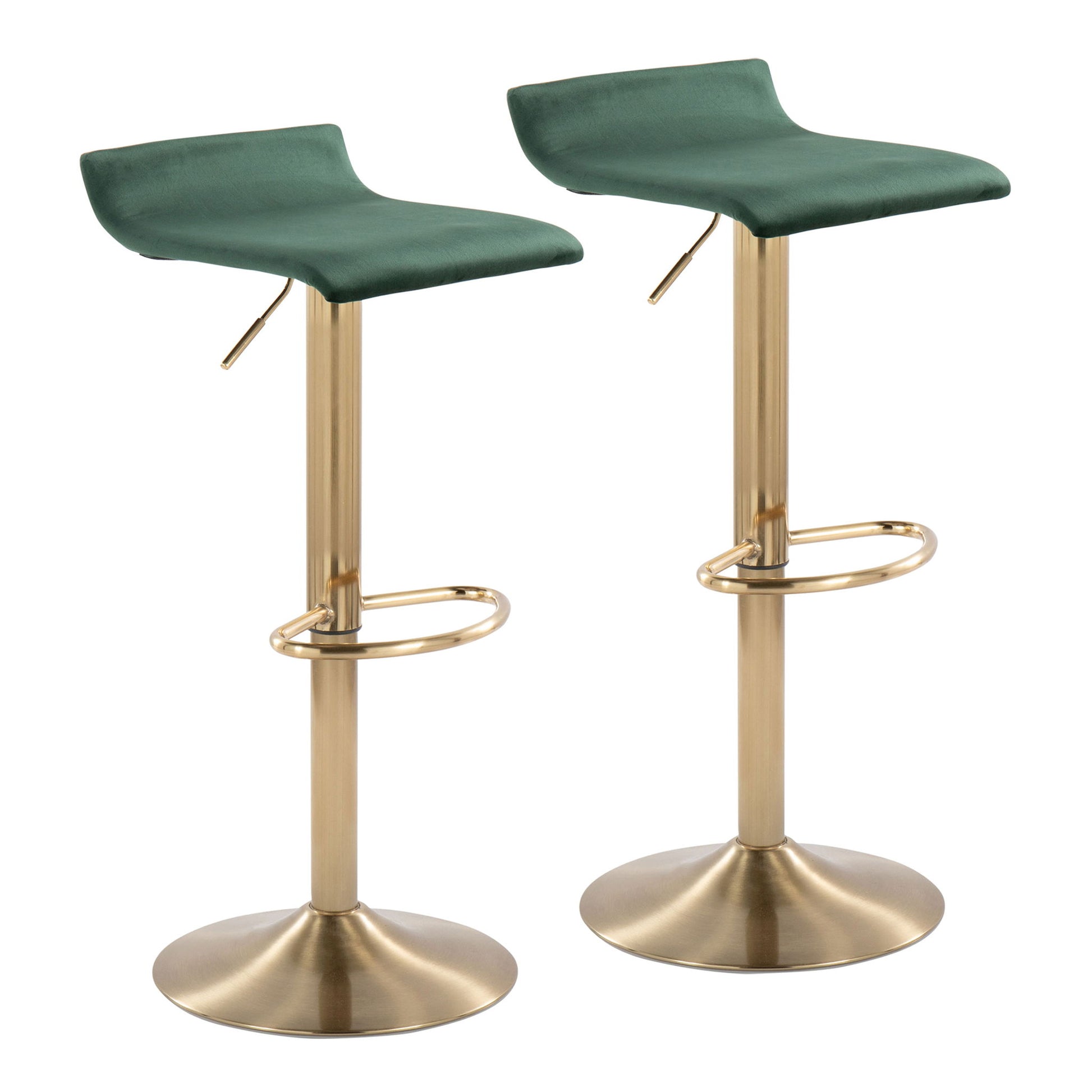 Ale - Contemporary Adjustable Height Barstool With Swivel With Oval Footrest (Set of 2) Lumi Source