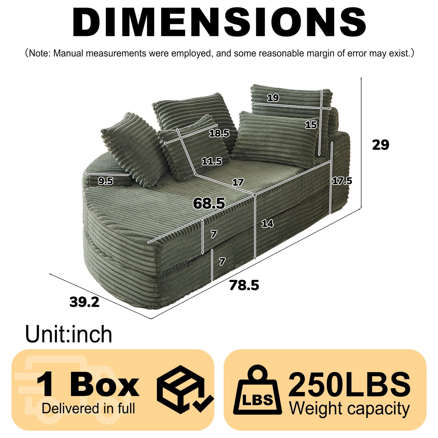 Semi Circular 2 In 1 Sofa Bed With Neck Pillow And Throw Pillows Home Essentials