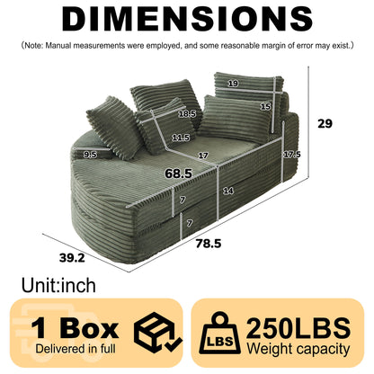 Semi Circular 2 In 1 Sofa Bed With Neck Pillow And Throw Pillows Home Essentials