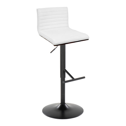 Mason - Contemporary Adjustable Barstool With Swivel With Straight T Footrest (Set of 2) Lumi Source