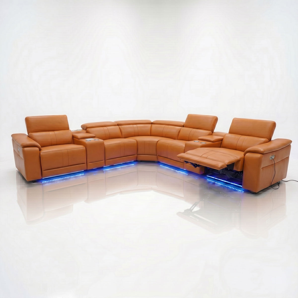 L - Shaped Recliner Sectional Sofa With Bluetooth Speakers, Wireless Charging, LED Lights Home Essentials