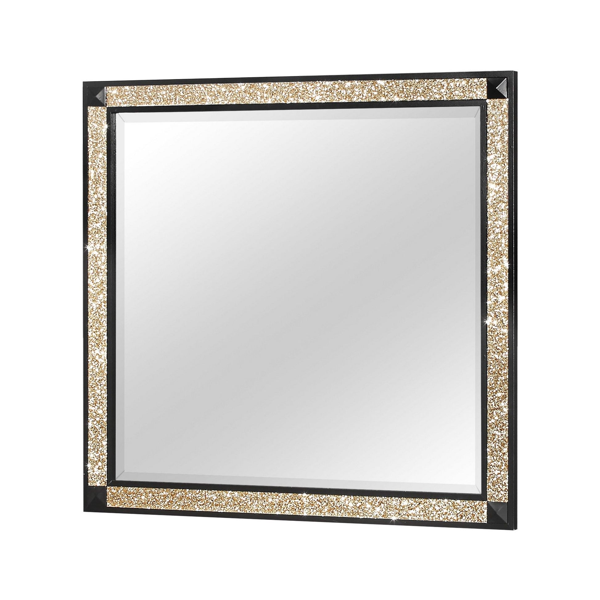 Lively - Mirror With Glitter Detail - Black Global Furniture USA