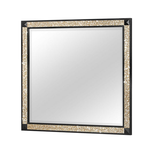 Lively - Mirror With Glitter Detail - Black Global Furniture USA