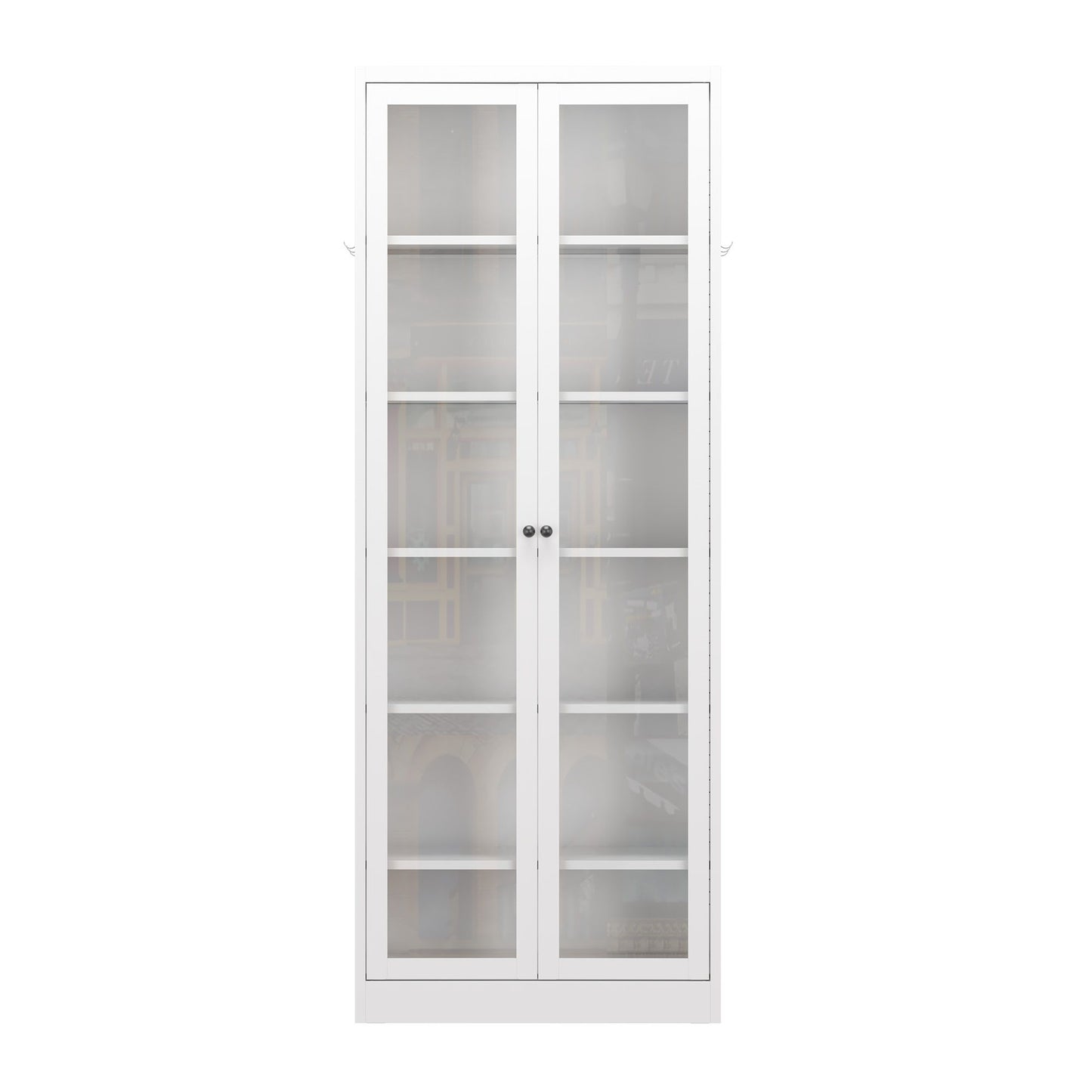 Industrial Metal Kitchen Pantry Cabinet With Adjustable Shelves - White Home Essentials