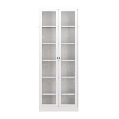 Industrial Metal Kitchen Pantry Cabinet With Adjustable Shelves - White Home Essentials