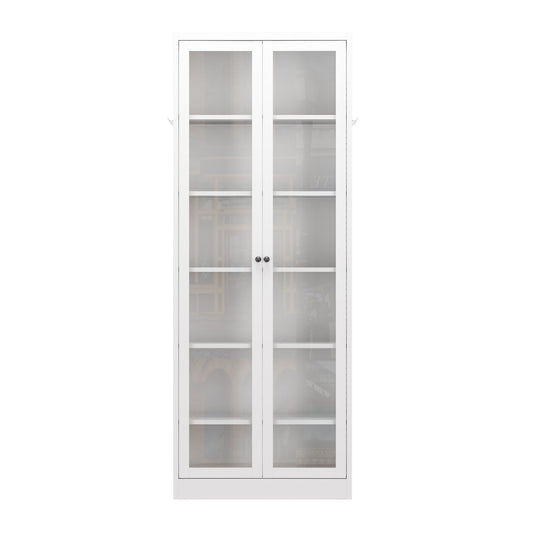 Industrial Metal Kitchen Pantry Cabinet With Adjustable Shelves - White Home Essentials