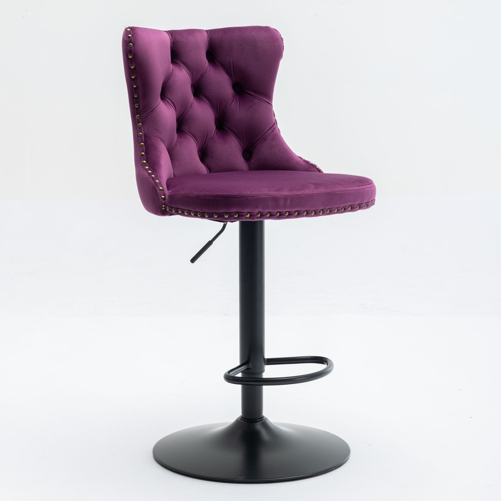 Swivel Velvet Barstools Adjusatble Seat Height, Modern Upholstered Bar Stools With Backs Comfortable Tufted For Home Pub And Kitchen Island (Set of 2) Home Essentials