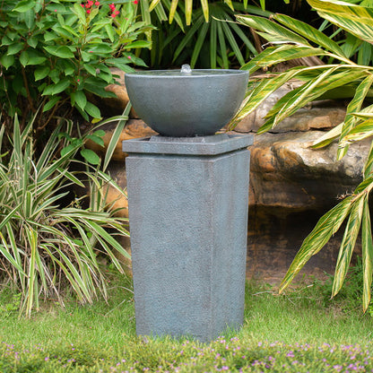 Zen Bowl Water Fountain, Outdoor Bird Feeder / Bath Fountains, Relaxing Water Feature For Garden Daily Nest
