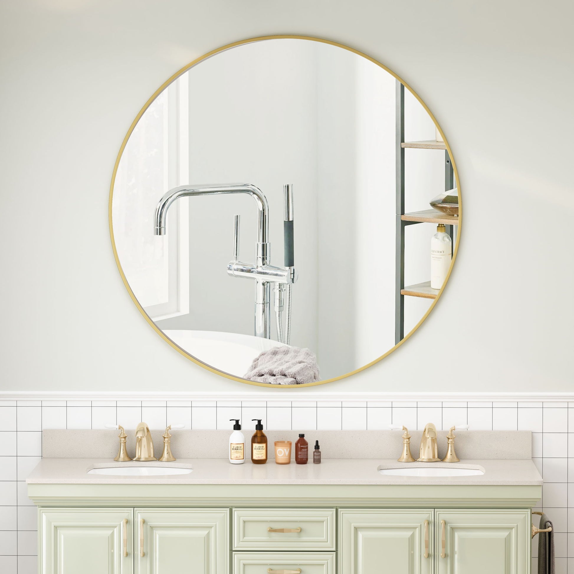 Wall Circular Mirror Metal Framed Mirror Round Vanity Mirror Dressing Mirror, For Bathroom, Living Room, Bedroom Wall Decor Daily Nest