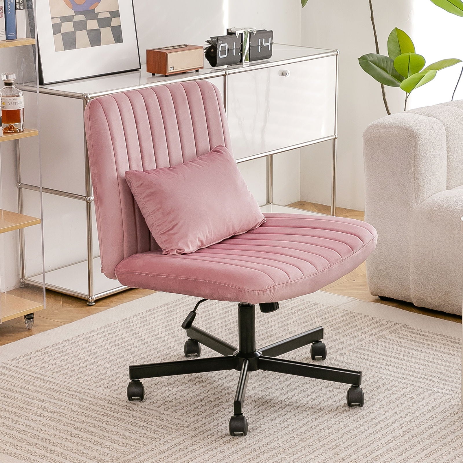 Criss Cross Office Chair With Adjustable Height, Ergonomic Design Home Essentials