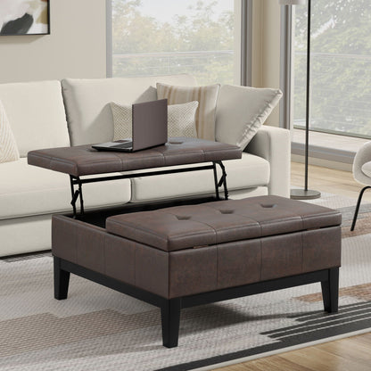 Dover - Multifunctional Lift Top Coffee Table Storage Ottoman Simpli-Home