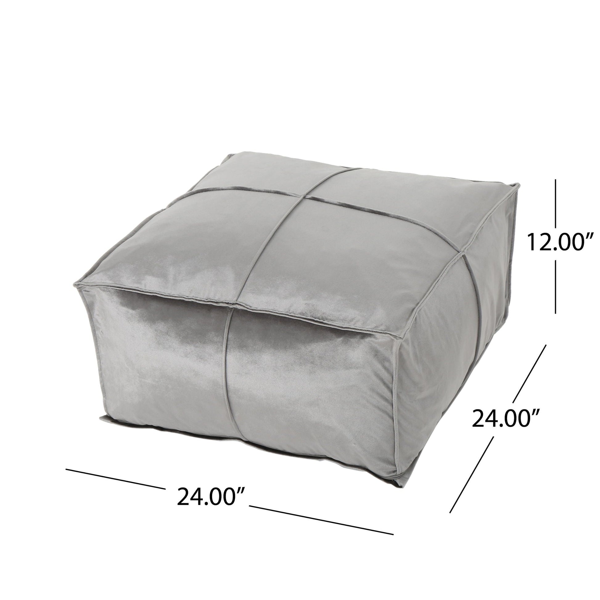 Nati - Square Pouf Ottoman And Floor Cushion - Smoke Home Essentials