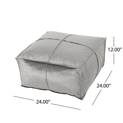 Nati - Square Pouf Ottoman And Floor Cushion - Smoke Home Essentials
