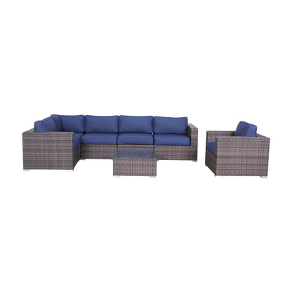Wicker Seating Group Set With Table And Cushions LSI Patio Furniture