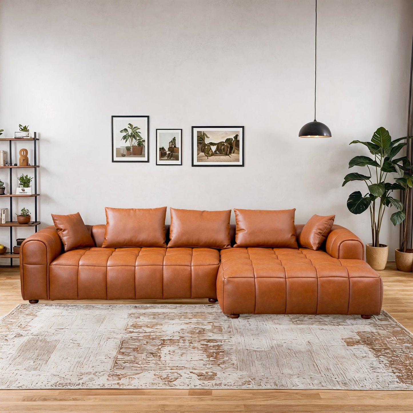 Clark - Sectional Right Sofa - Cognac Ashcroft Furniture