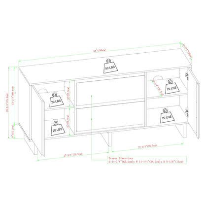 Scandi - Sideboard With Beveled Drawers Walker Edison