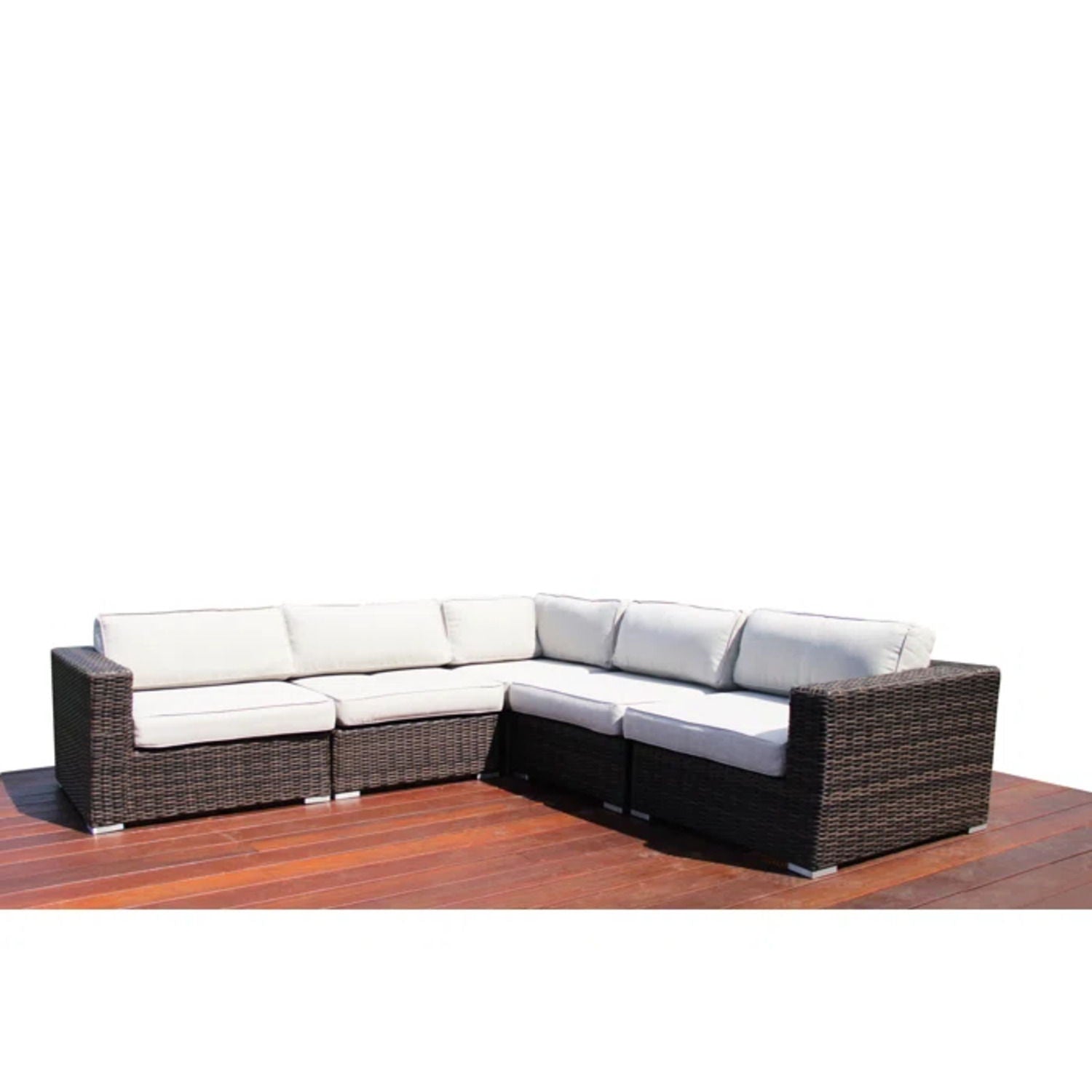 Luxurious Wicker Patio Sectional With Weather Resistant Sunbrella Cushions LSI Patio Furniture