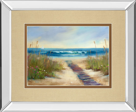 Serenity Il By Karen Marguliss - Mirror Framed Print Wall Art - Blue