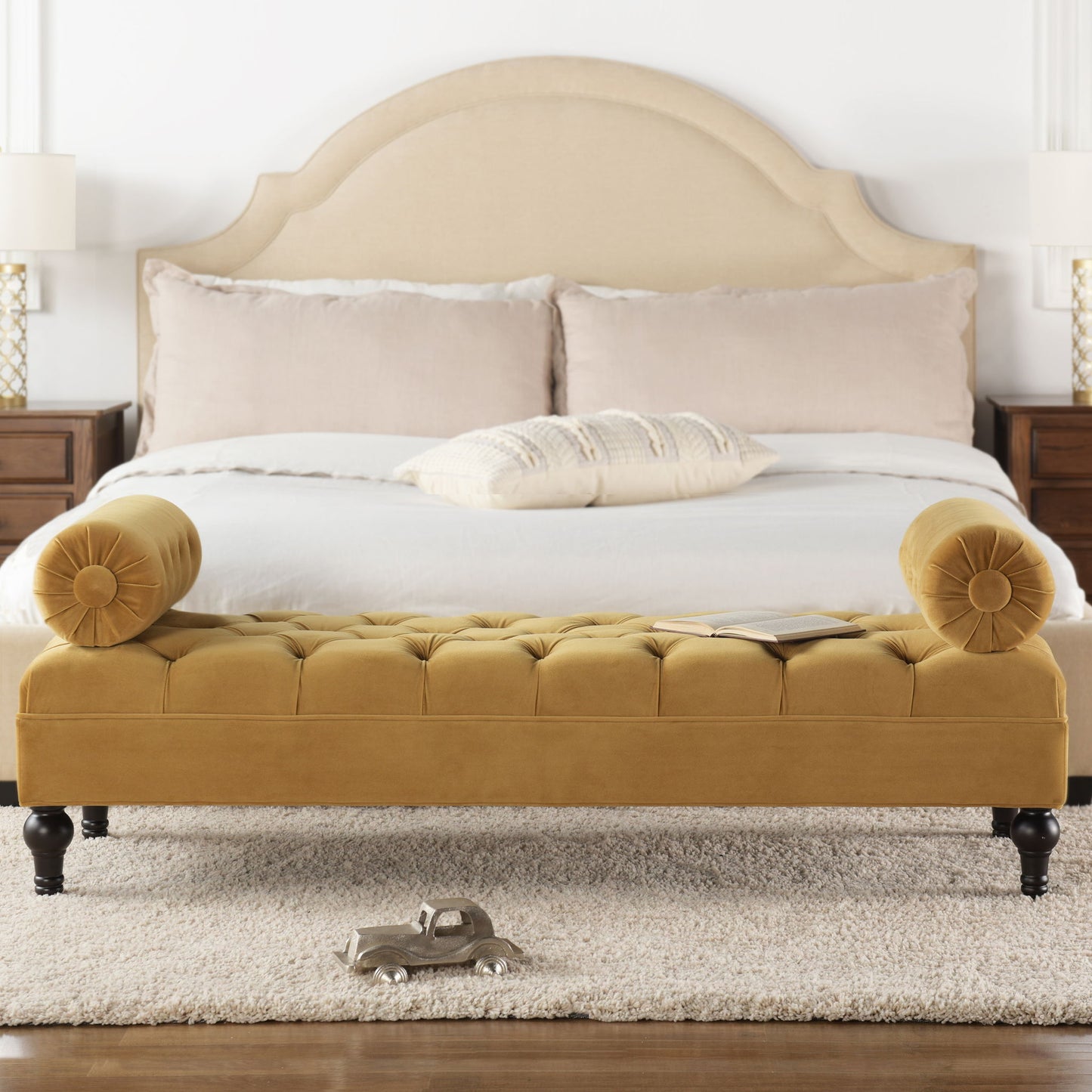 Lewis Bolster - Arm Entryway Bench Jennifer Taylor Home