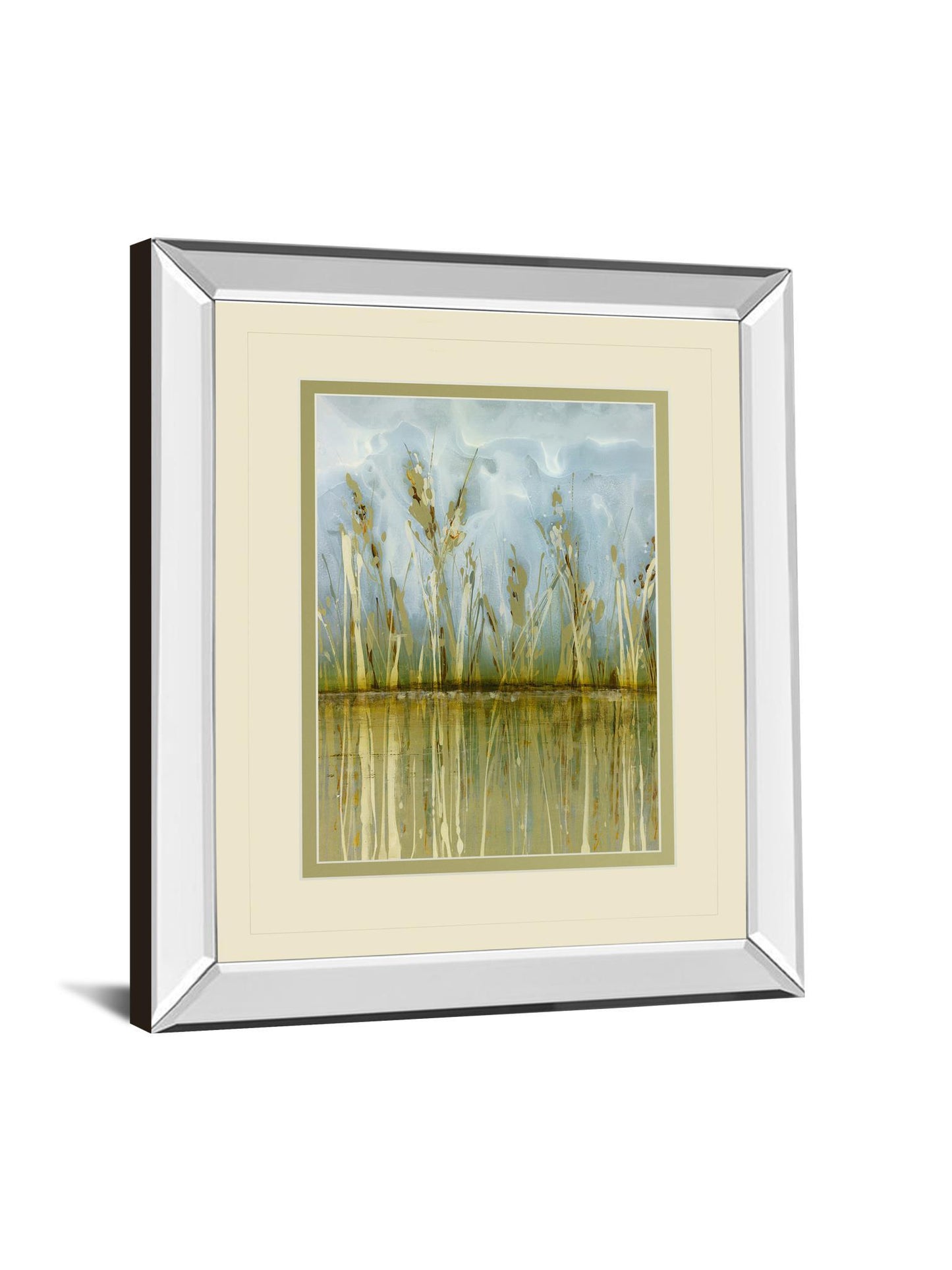 Allure By Hollack - Mirror Framed Print Wall Art - Blue