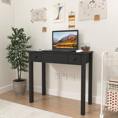 Vanity Table With LED Lights, Flip-Top Mirror And 2 Drawers, Jewelry Storage Home Essentials