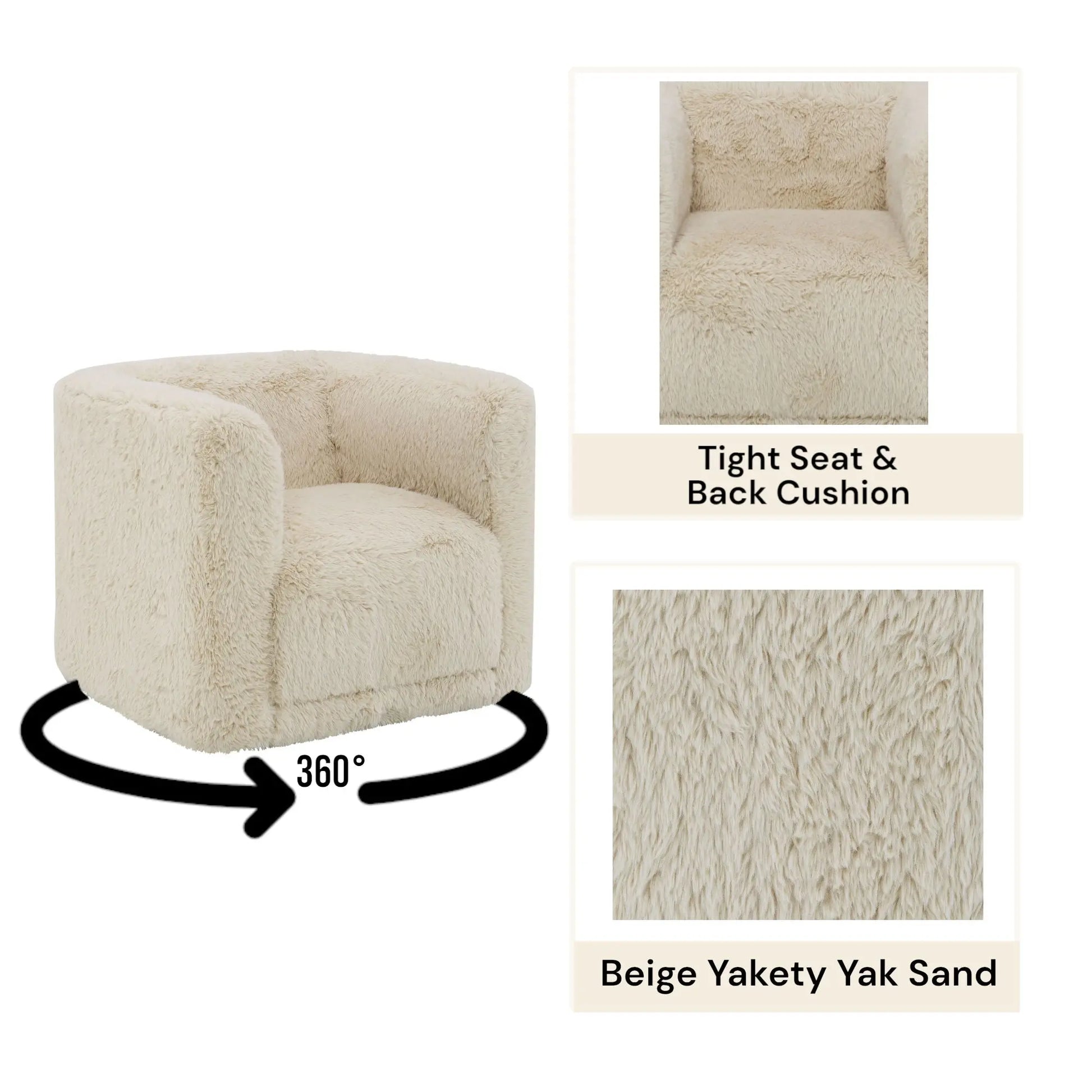 Upendo - Chair With Swivel - Sand Acme