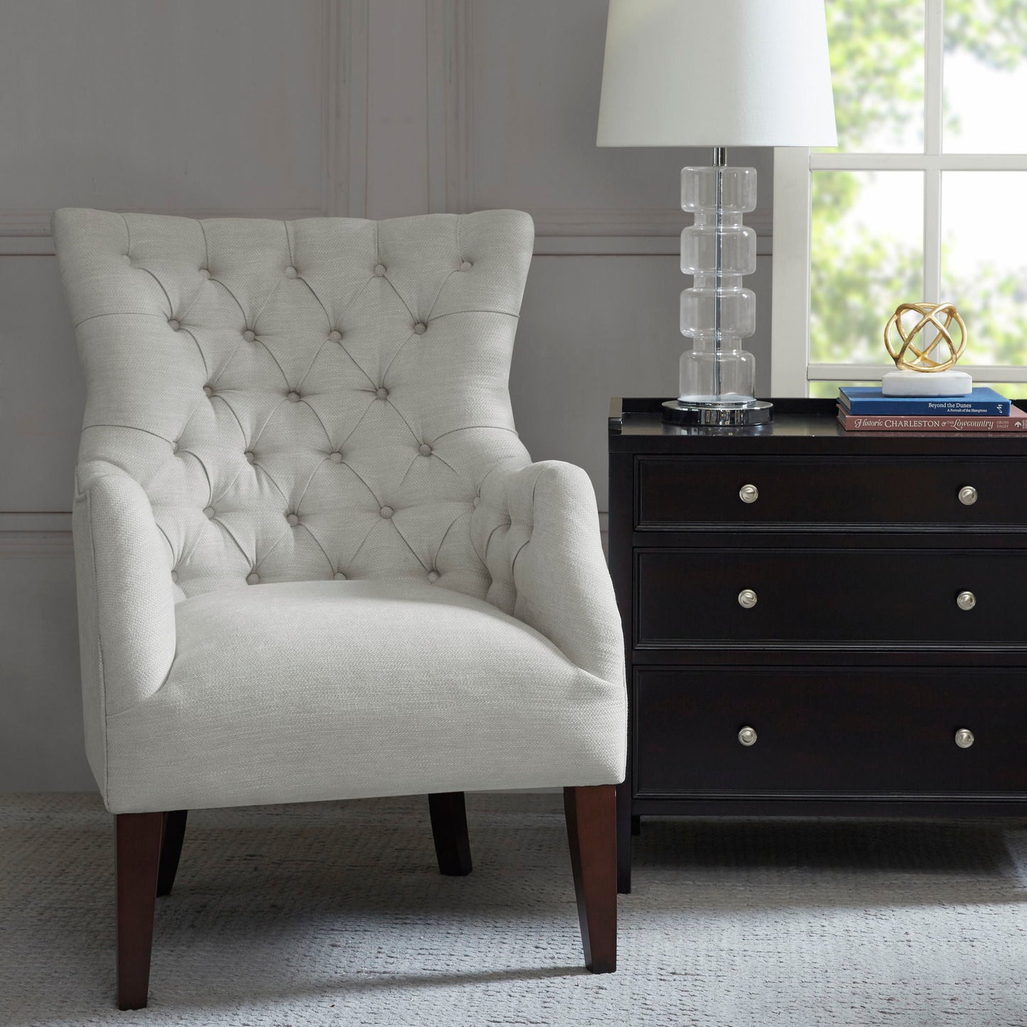 Hannah - Button Tufted Wing Chair JLA