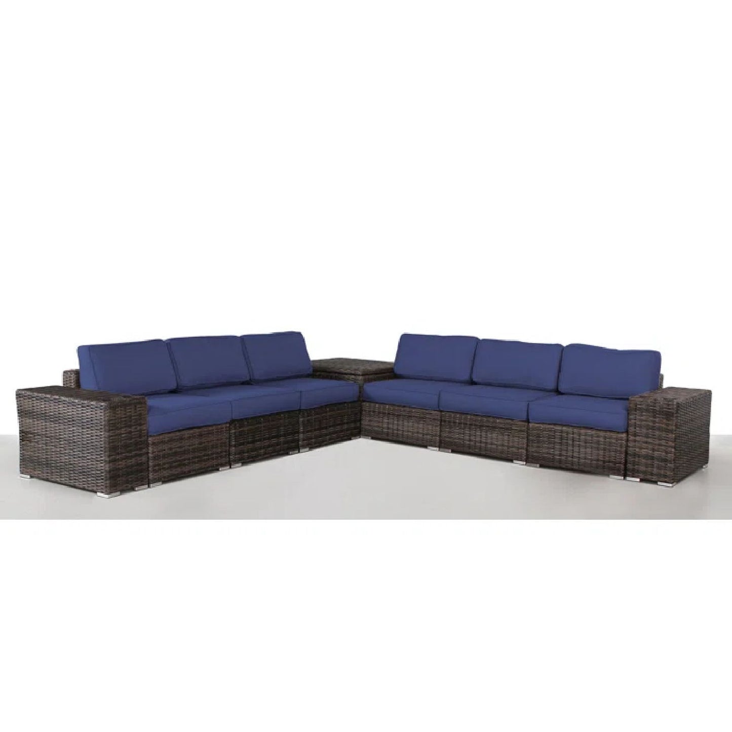 Elegant Outdoor Rattan Wicker 6 Person Seating Group With Cushions LSI Patio Furniture