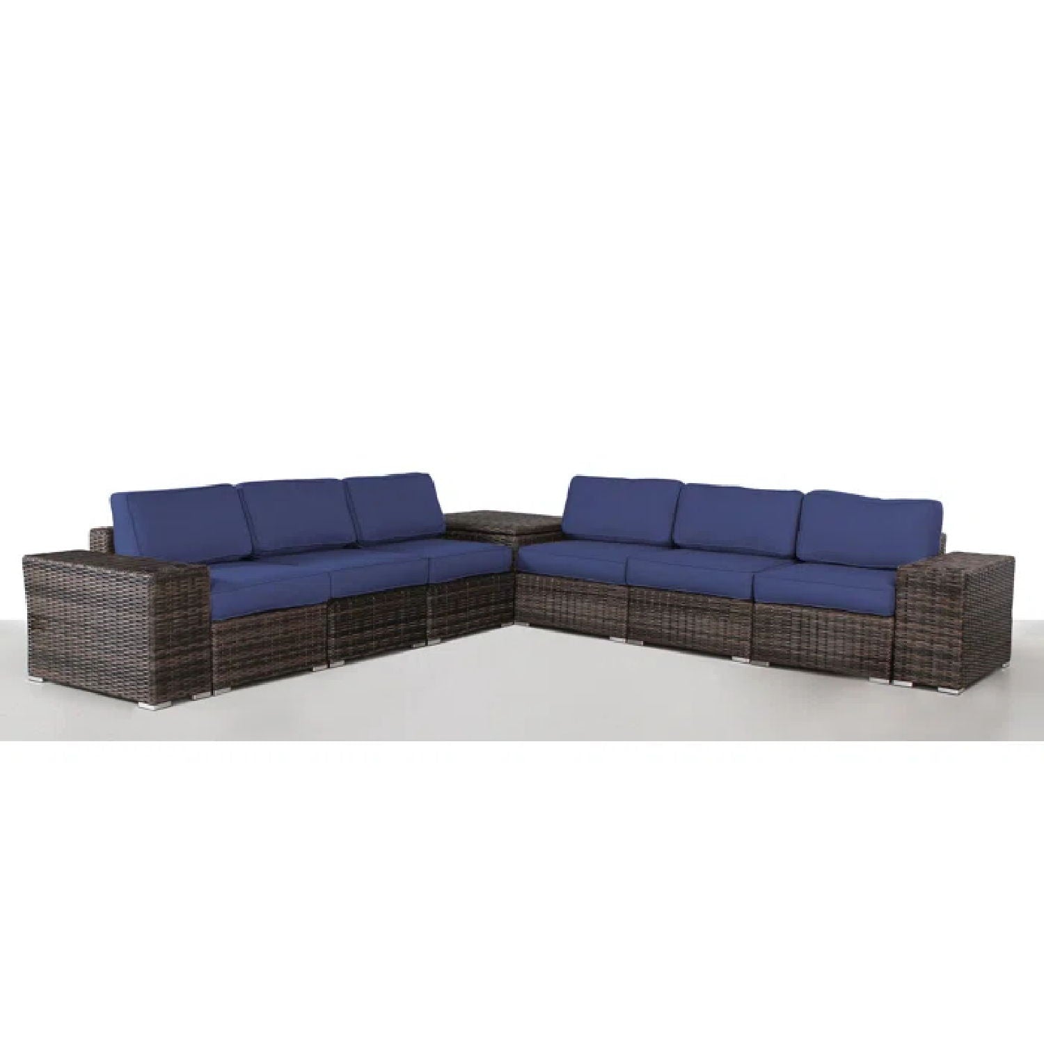 Elegant Outdoor Rattan Wicker 6 Person Seating Group With Cushions LSI Patio Furniture