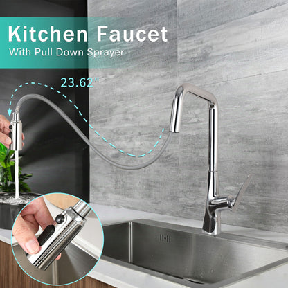 Professional Kitchen Faucet With 3 Function 360 Sprayer And 1 Touch Switching Daily Nest