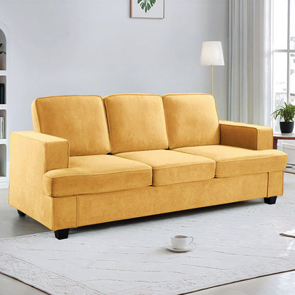 Modern Sofa, Comfortable 3 Seater Couch With Deep Seating, Loose Back Cushions, Wide Arms US Pride