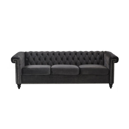 Chesterfield Style 3 Seater Sofa With Deep Button Tufting Noble House