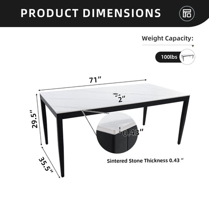 Outdoor Modern Patio Dining Table, Post Tapered Legs, Weatherproof & Rust Free Life Outside