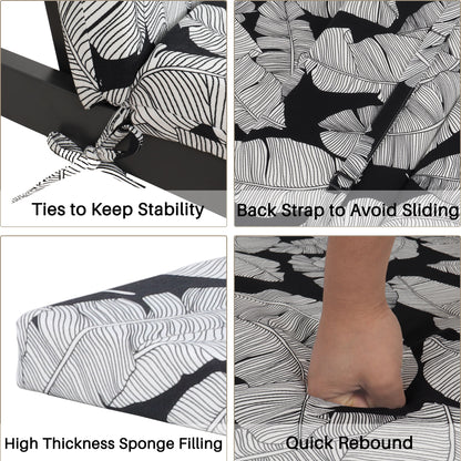 2 Piece Chaise Lounge Chair Cushion Set With Ties Home Essentials
