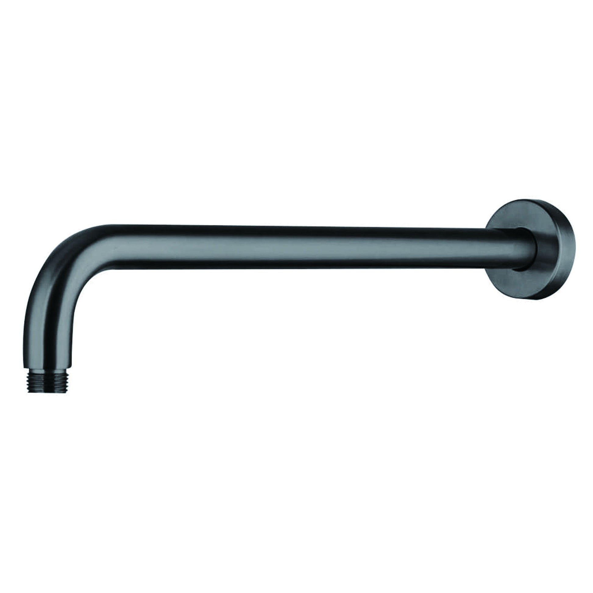 16" Shower Arm With Flange, Stainless Steel, Rust Resistant Design - Matte Black Daily Nest