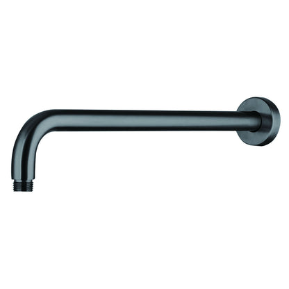 16" Shower Arm With Flange, Stainless Steel, Rust Resistant Design - Matte Black Daily Nest