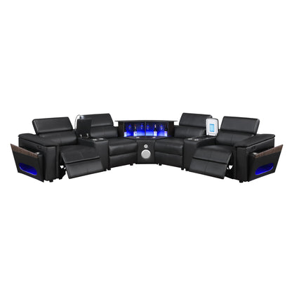 Nova - Sectional With Bluetooth Speaker, LED And Lifting Wine Cabinet Matrix Furniture Group