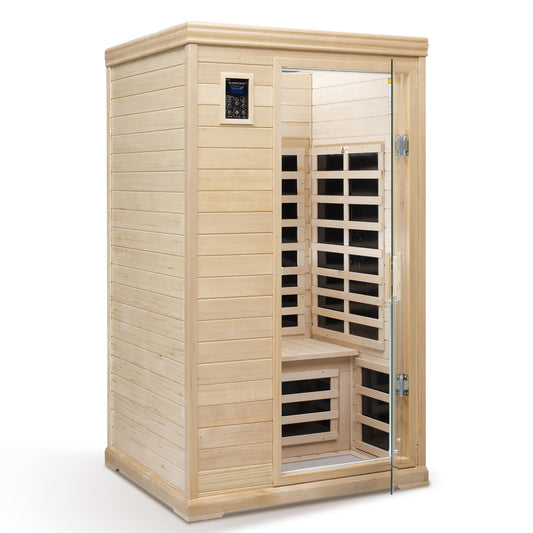 2 Person Far Infrared Hemlock Indoor Sauna Room - Natural Daily Nest