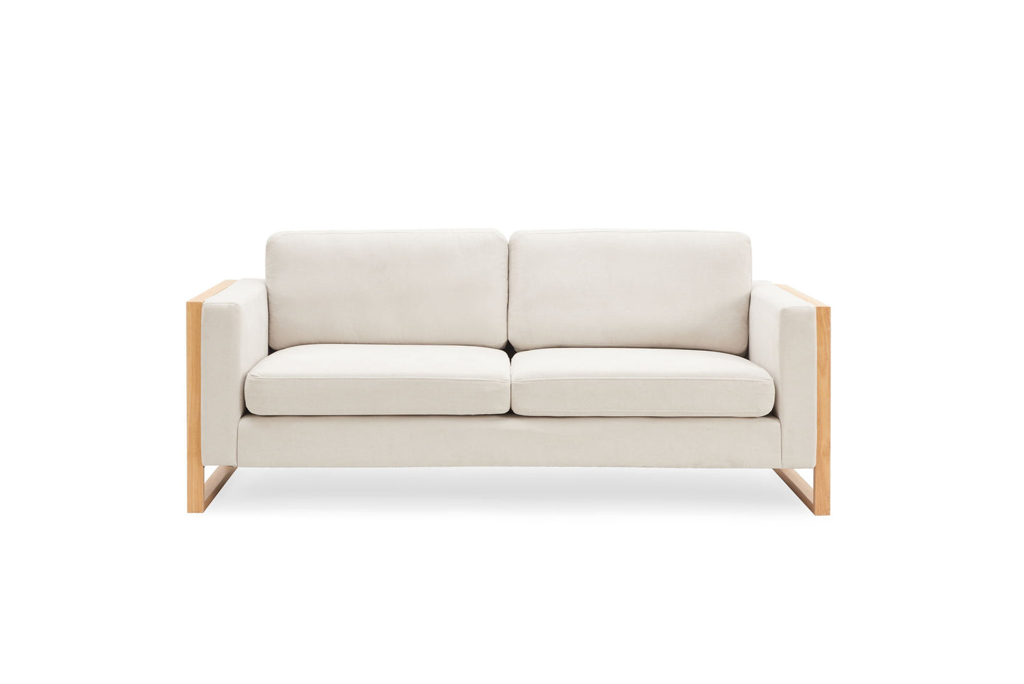 Modern Sofa With Solid Wood Legs, 3 Seater Noble House