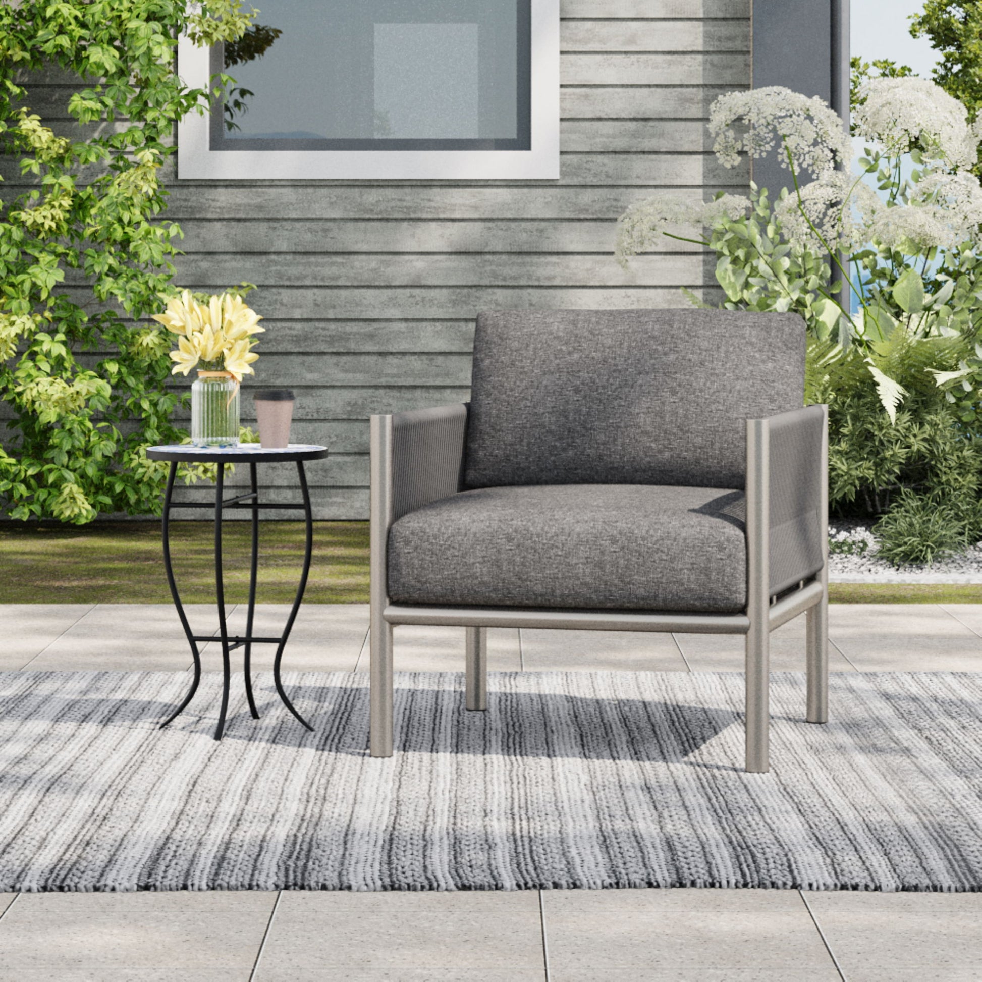 Hargrove - Club Chair - Silver / Gray Noble House