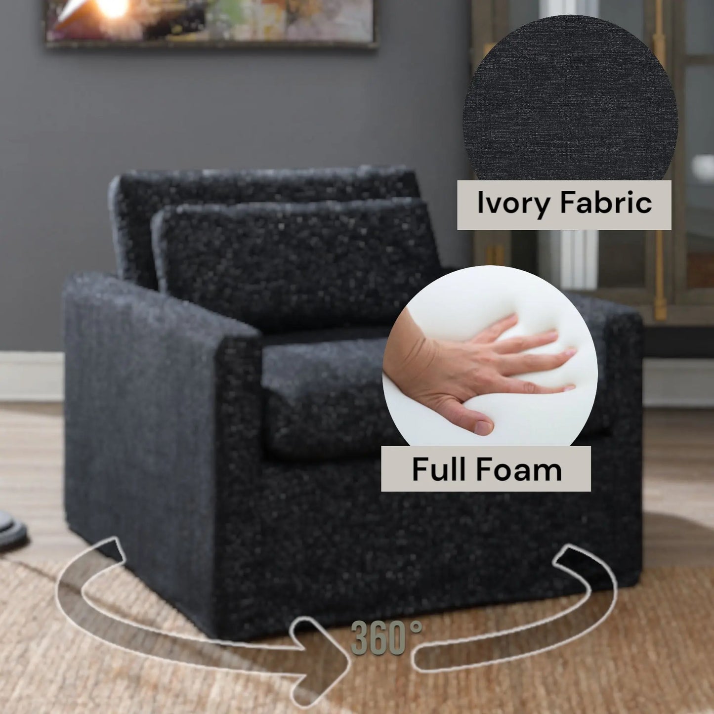 Naveen - Swivel Chair With 1 Toss Pillow Acme