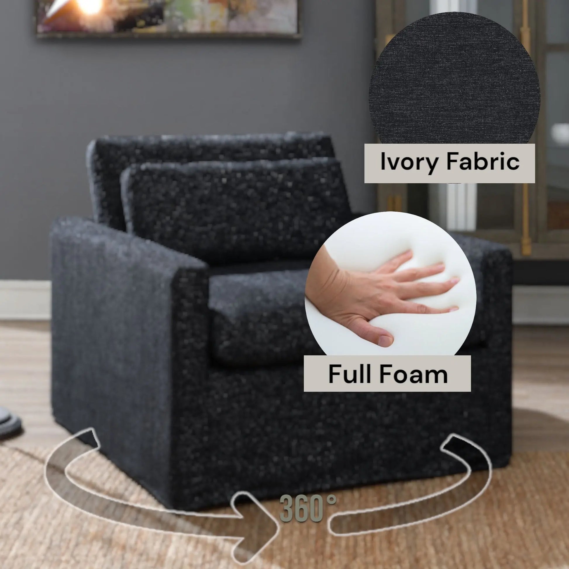 Naveen - Swivel Chair With 1 Toss Pillow Acme