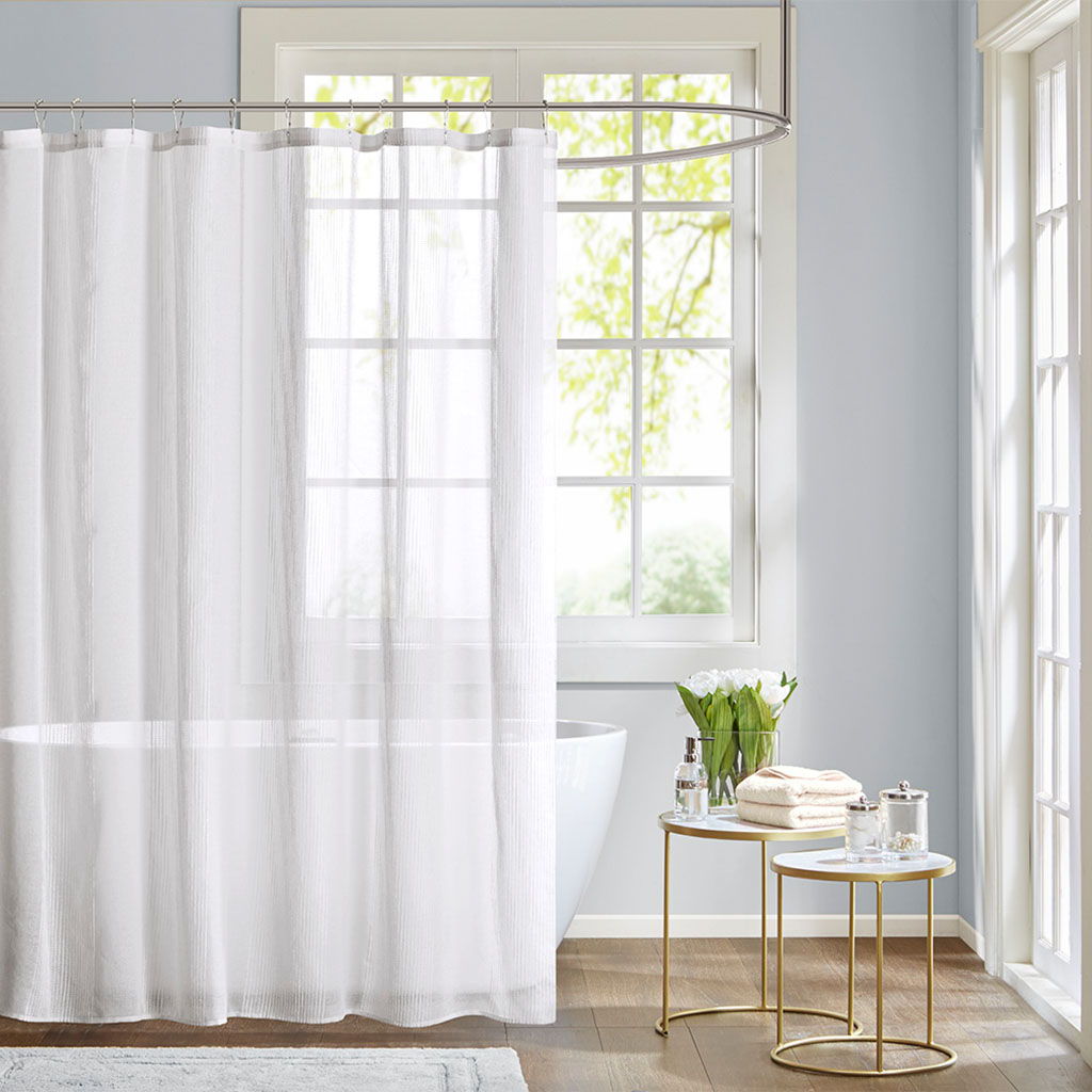 Anna - Sheer Shower Curtain - White