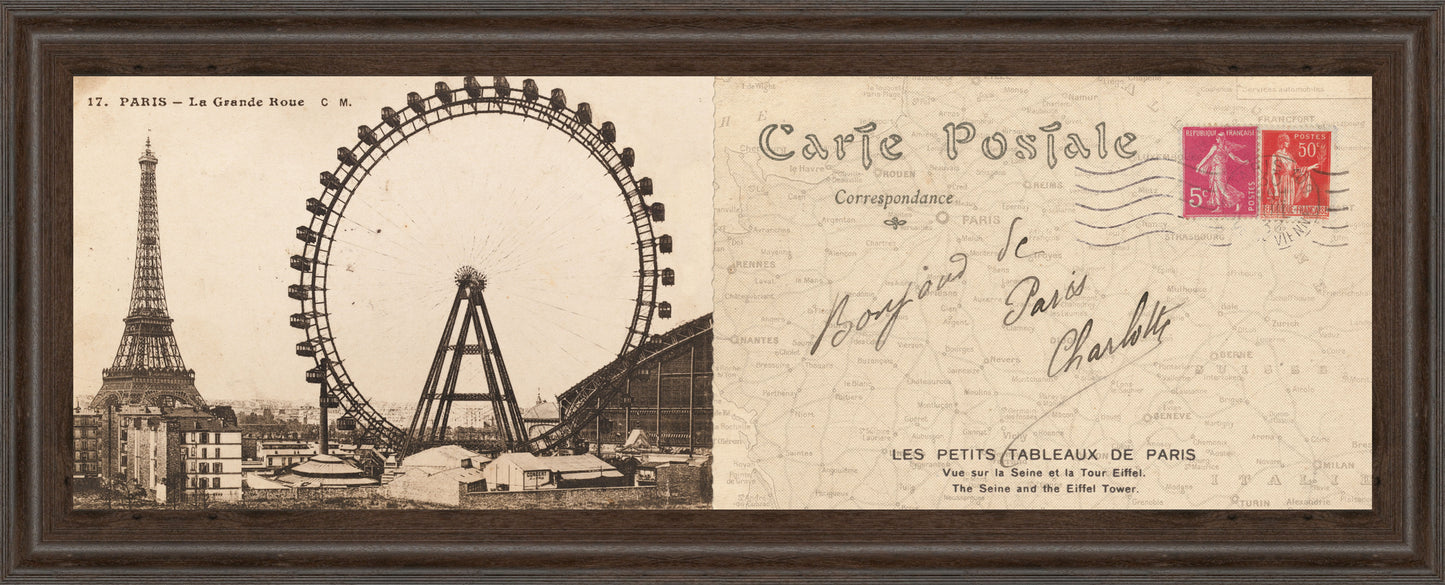 Lettre De Paris Il By Wild Apple Graphics - Framed Print Wall Art - Beige