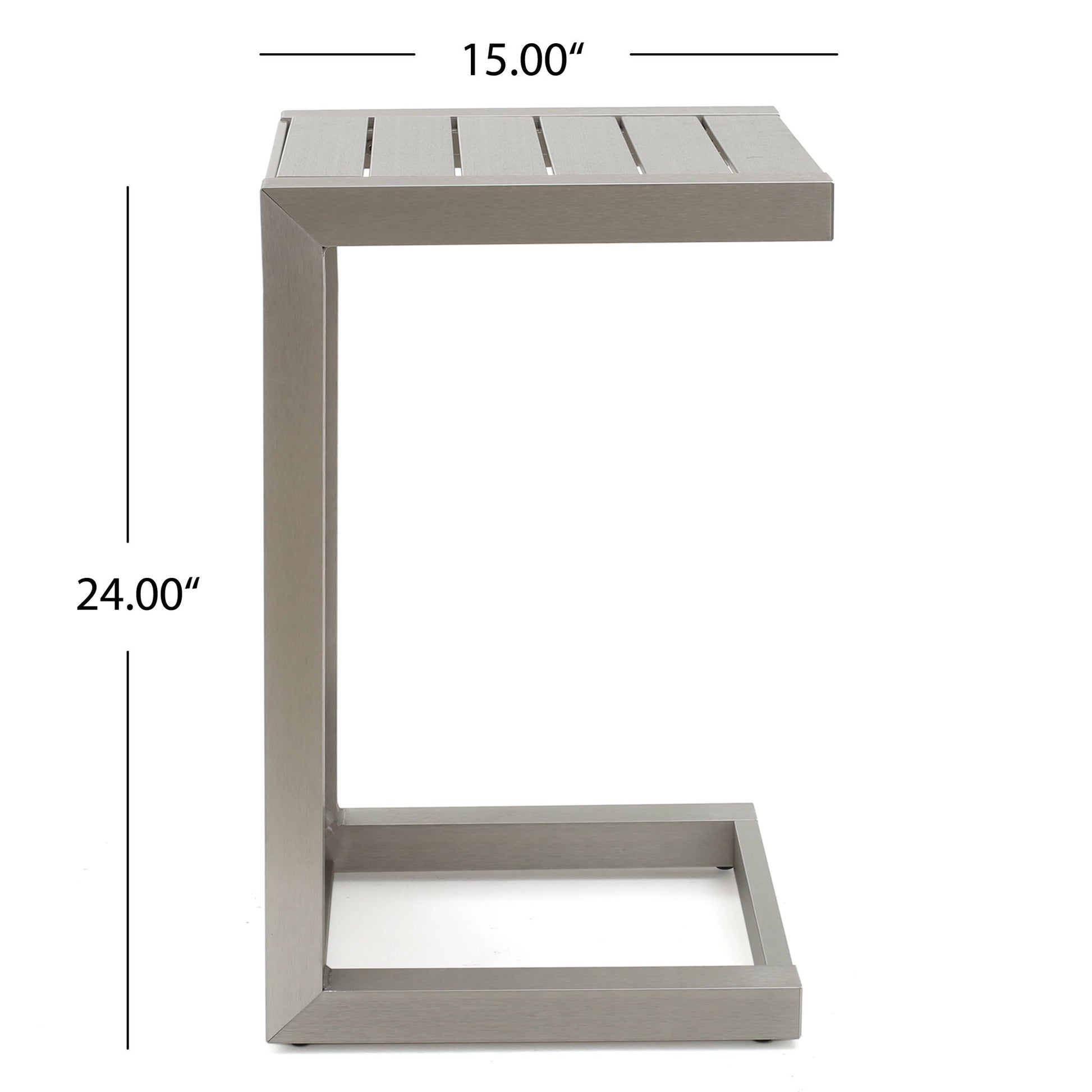 Aluminum Outdoor C - Shaped Side Table For Patio Noble House